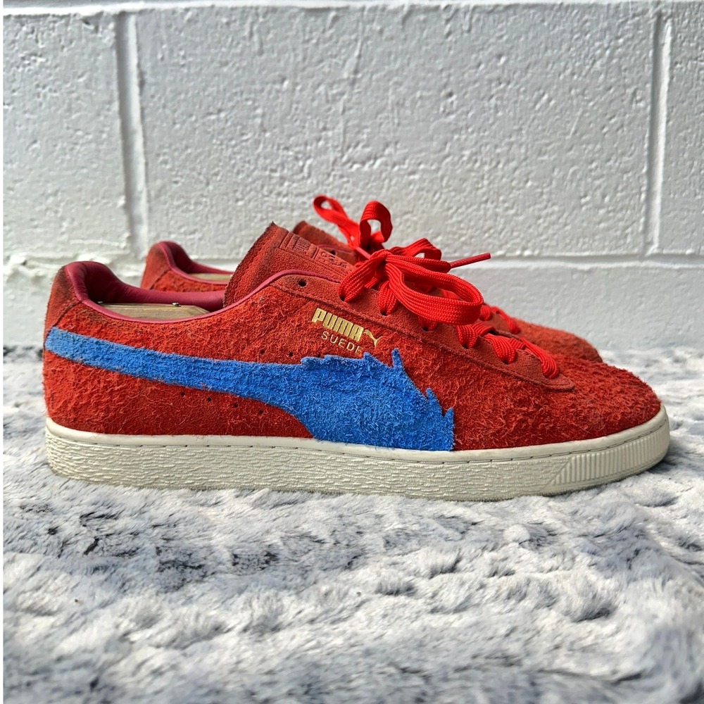 Puma Suede One Piece Buggy Red Blue Sneakers / Mens 12
